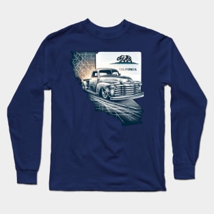 California & Chevy 3100 Lowrider Double Exposure design Long Sleeve T-Shirt